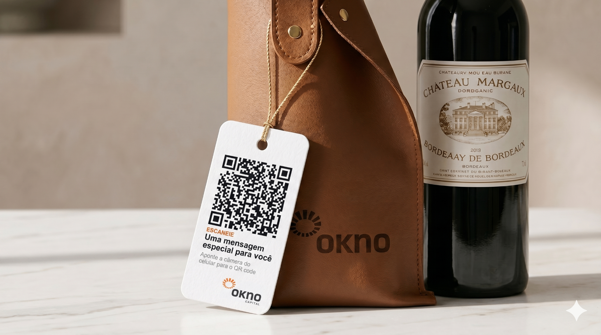 Tag personalizada presa ao case com QR code